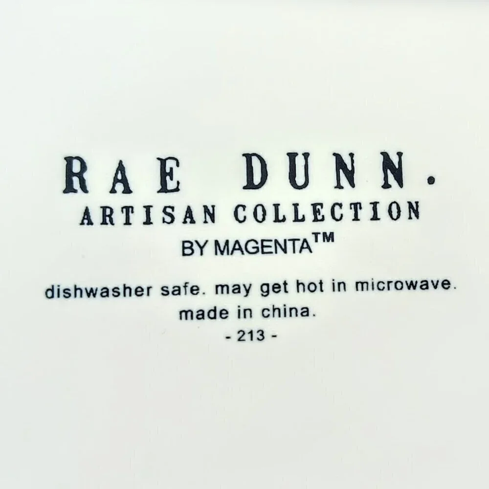 Rae Dunn Green Savor Enjoy Square Ceramic Stoneware Bowls